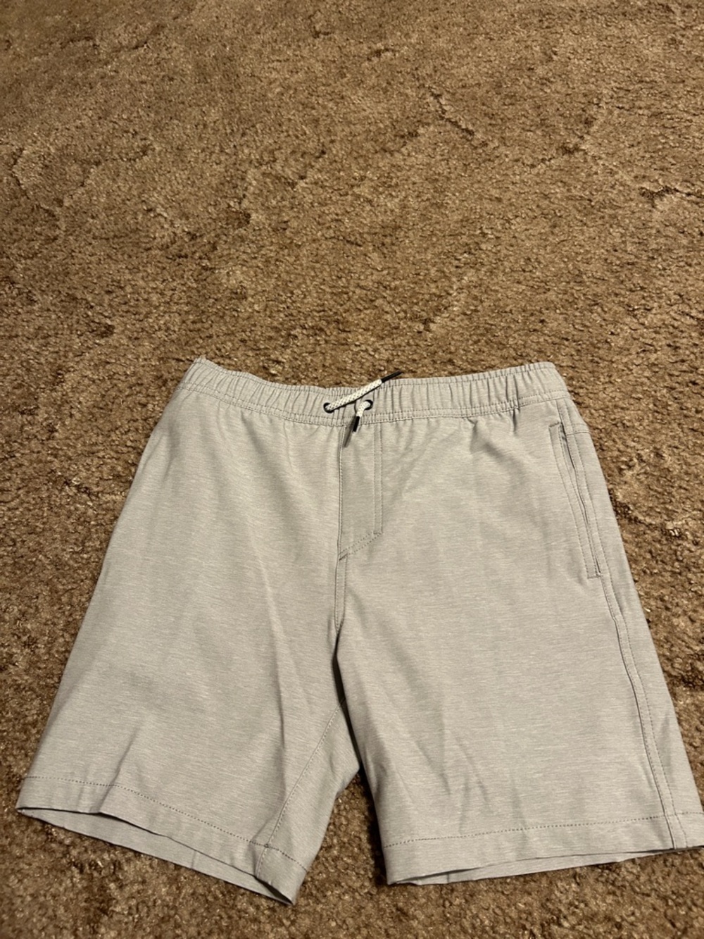 Men's Athletic Drawstring Shorts - Light Gray